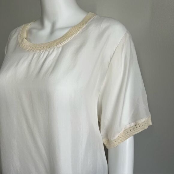Johnny Was Short Sleeve Cream Tunic - S - Picture 5 of 8